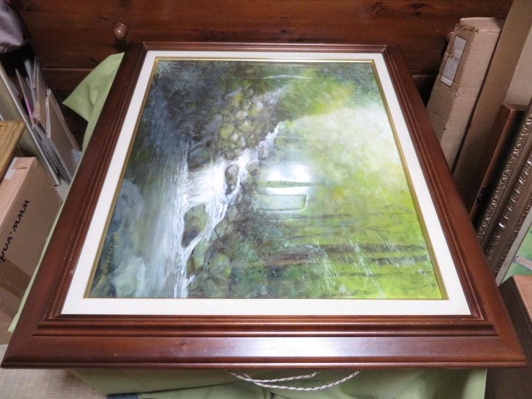 ◆  初夏の渓谷（仮題）　「H.Shimohira」　油彩　F10号   ◆