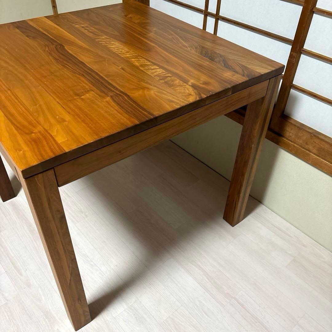 【良品】無印良品 無垢材 ダイニングテーブル 引出し 付き ウォールナット