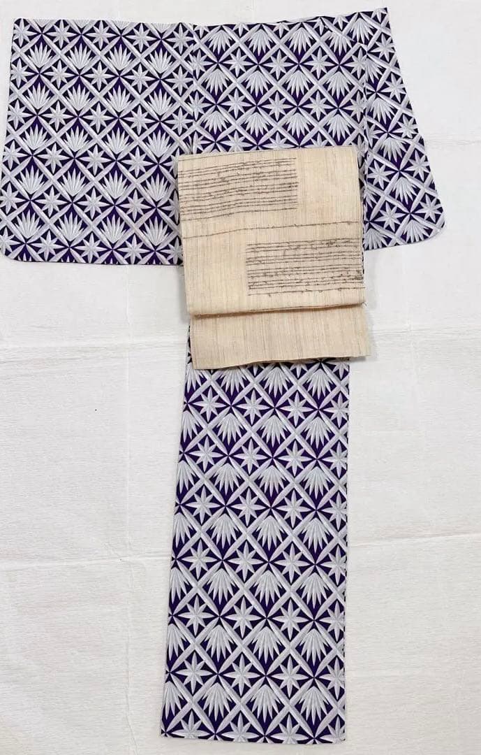 値下げ中！撫松庵　切子　古代紫　セオアルファ　浴衣　夏着物　美品