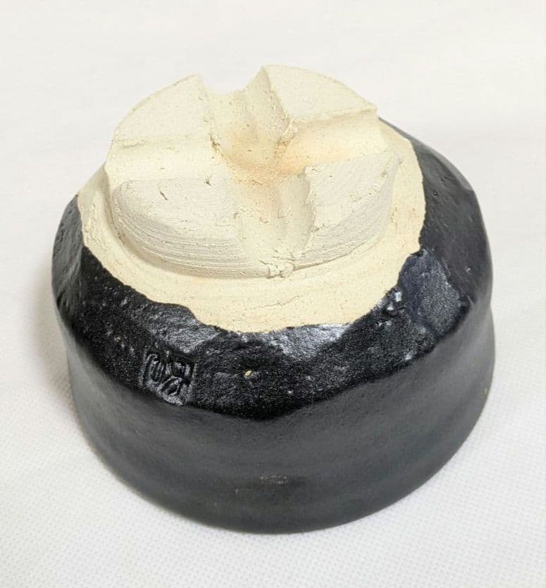 黒楽茶碗　抹茶茶碗　割り高台　楽焼　京焼　抹茶碗　茶道具　茶道　茶会　初釜