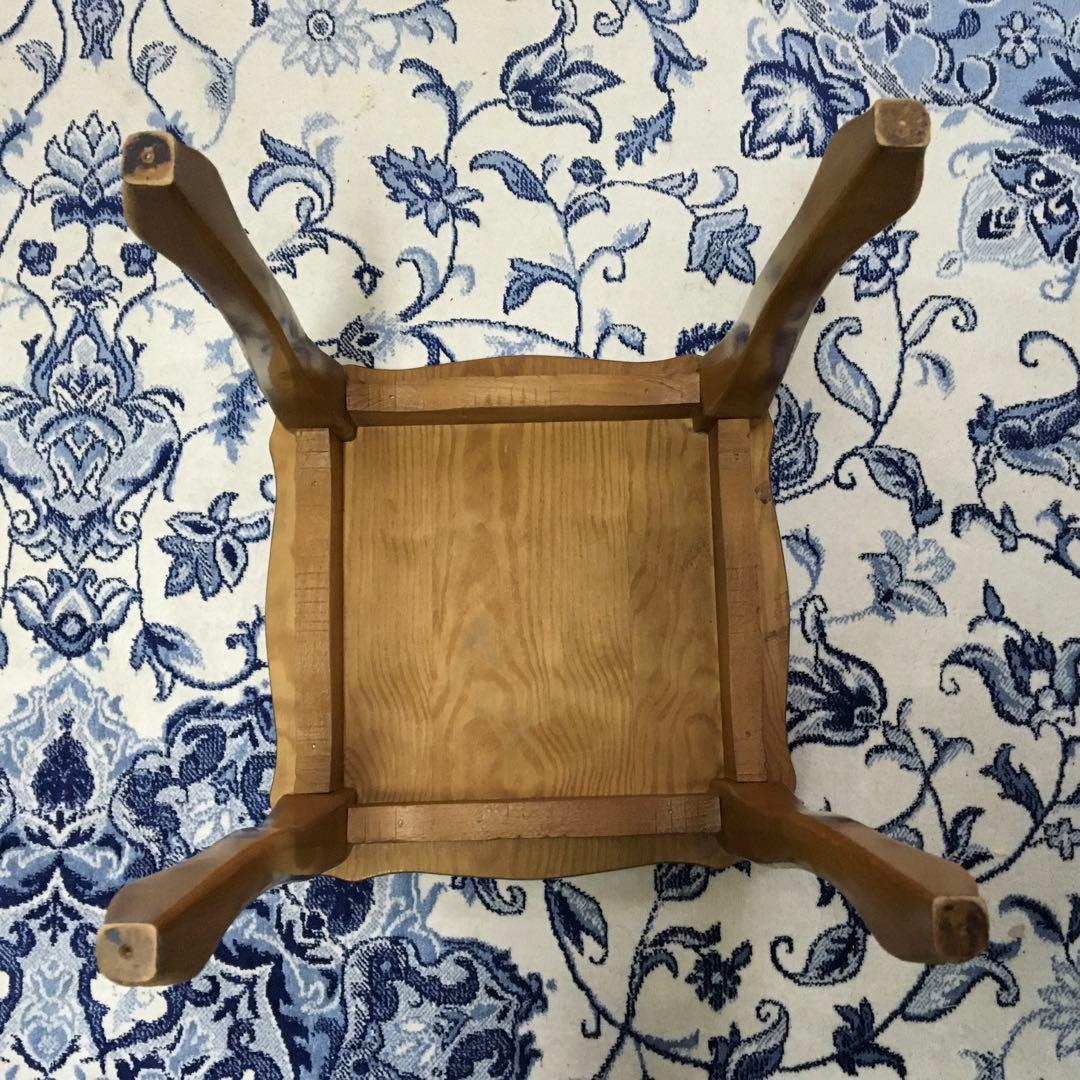 こうママ　木製サイドテーブル 装飾彫刻入り　大中小3個セット