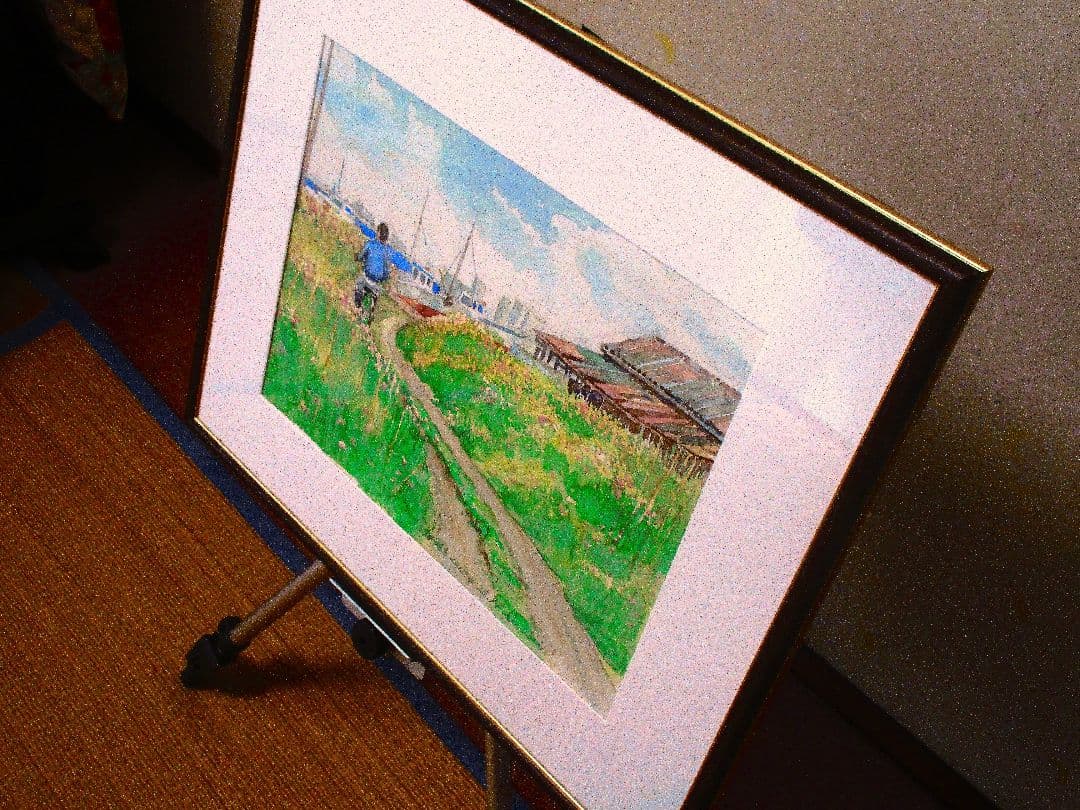 水彩画：自転車と風景 2006年作