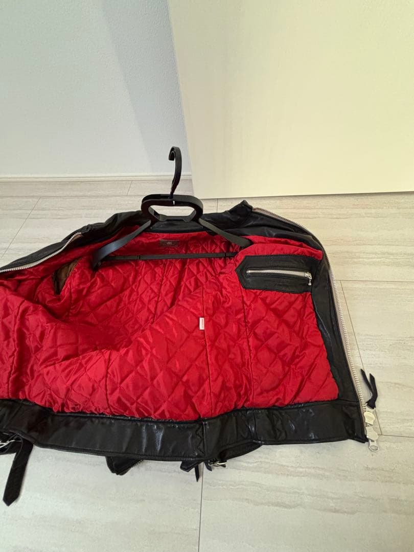 美品【希少Mサイズ】【ナノユニバース】羊革レザーライダースジャケットブラック