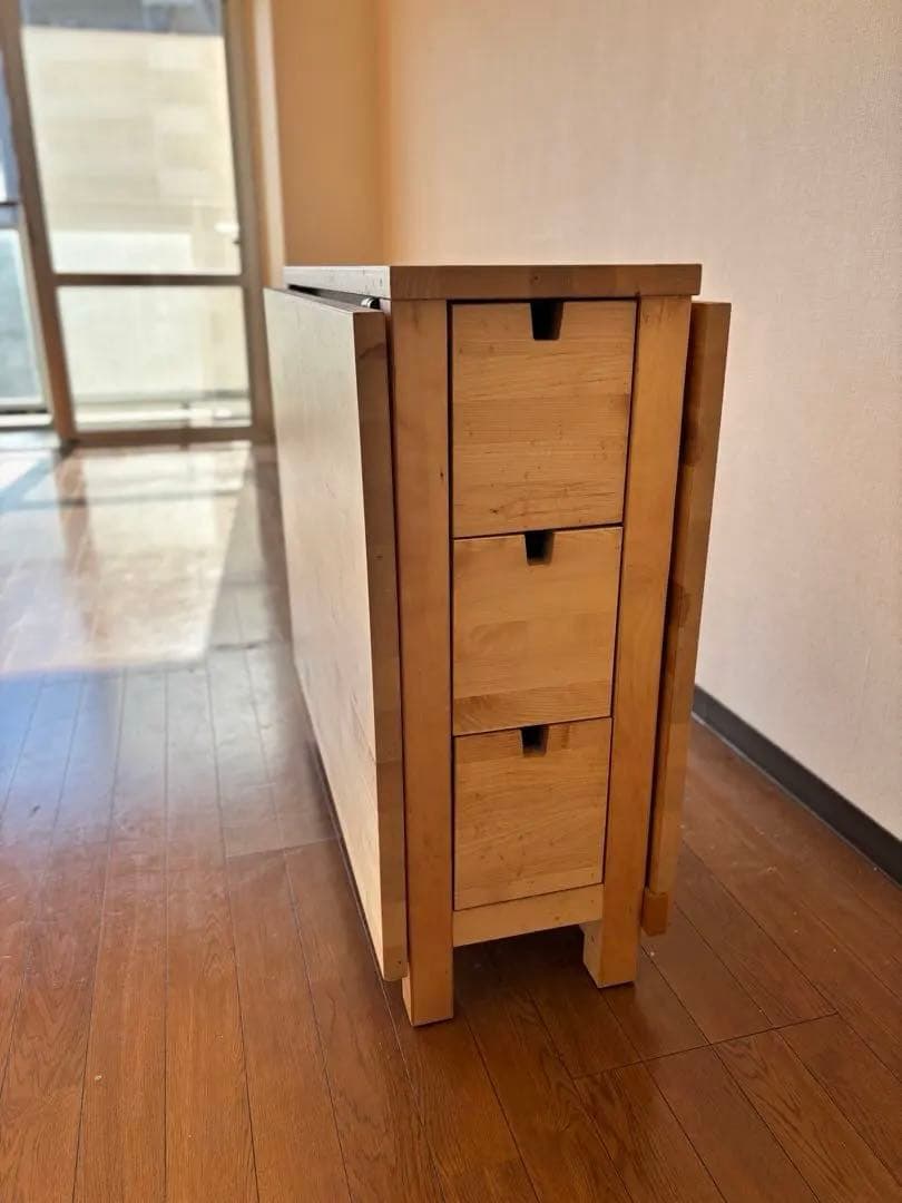 IKEA ノールデン 折りたたみテーブル 引き出し付