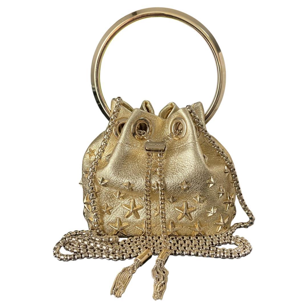 正規品 美品 ジミーチュウ バッグ ゴールド マイクロ ボンボン パーティー