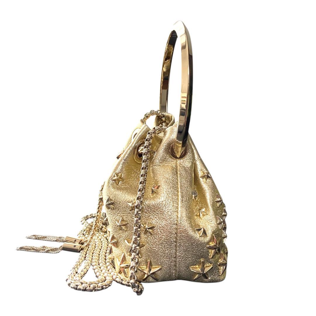 正規品 美品 ジミーチュウ バッグ ゴールド マイクロ ボンボン パーティー