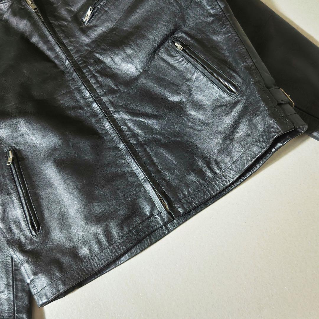 EEZAN　ライダースジャケット　シングル　レザージャケット　本革　黒　立襟