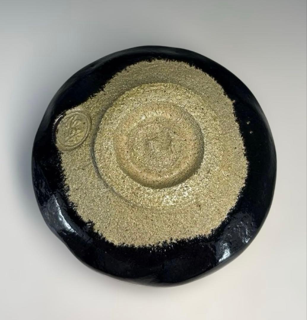 【中古品】茶道具　昭楽造　黒茶碗　寛州書付　銘『暁雲』（共箱）