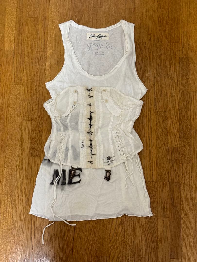 SHARE SPIRIT コルセットタンクトップ ホワイト