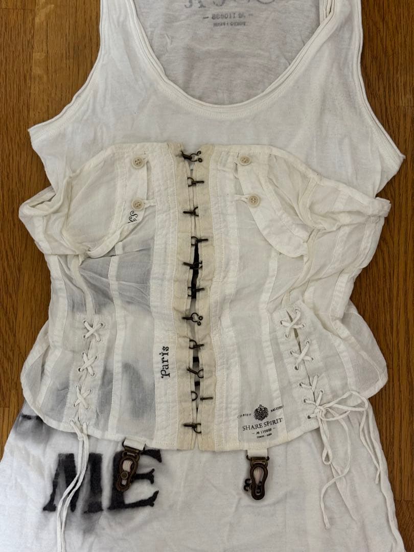 SHARE SPIRIT コルセットタンクトップ ホワイト
