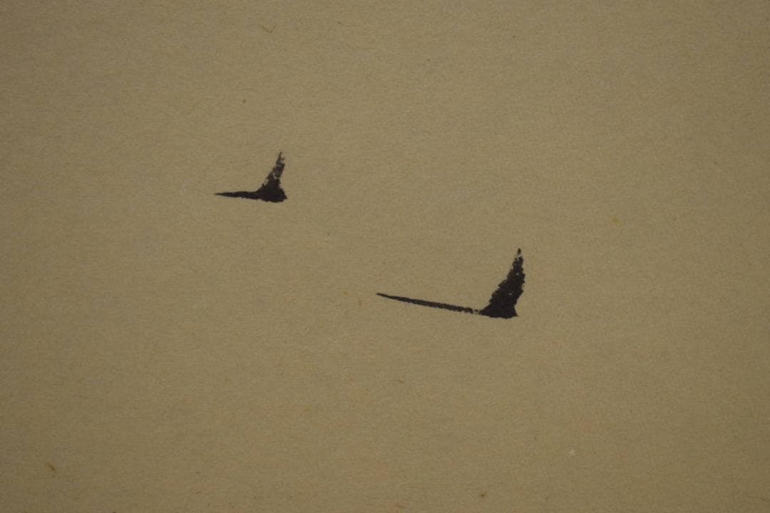 真作/萩原稲栄/楼閣山水図/塔山水図/桐共箱付/布袋屋掛軸HI-604