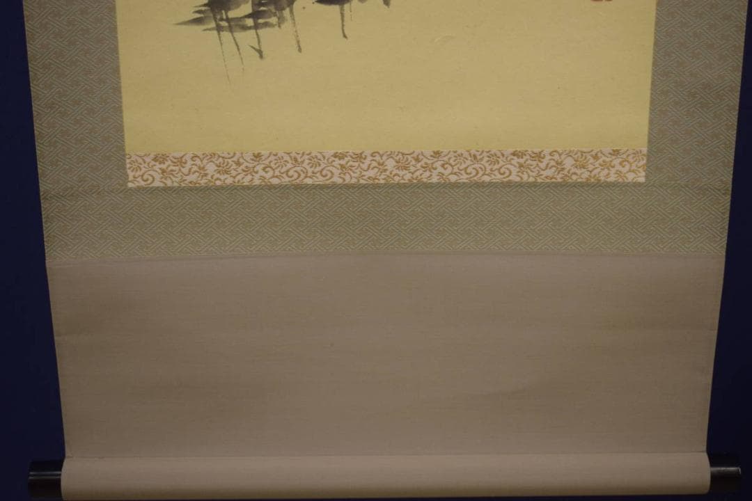 真作/萩原稲栄/楼閣山水図/塔山水図/桐共箱付/布袋屋掛軸HI-604