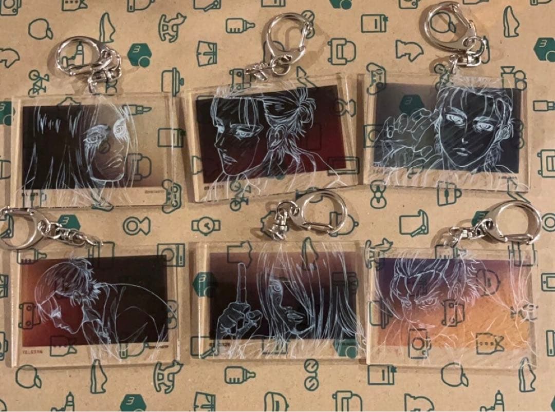 進撃の巨人　原画アクリルキーホルダー　全種セット　BIRTH DAY バースデー