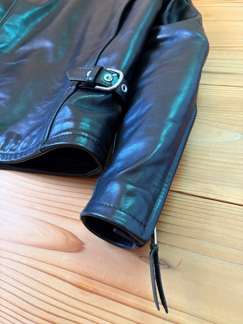 ヤドヤ　ブラック レザー シングルライダースジャケット