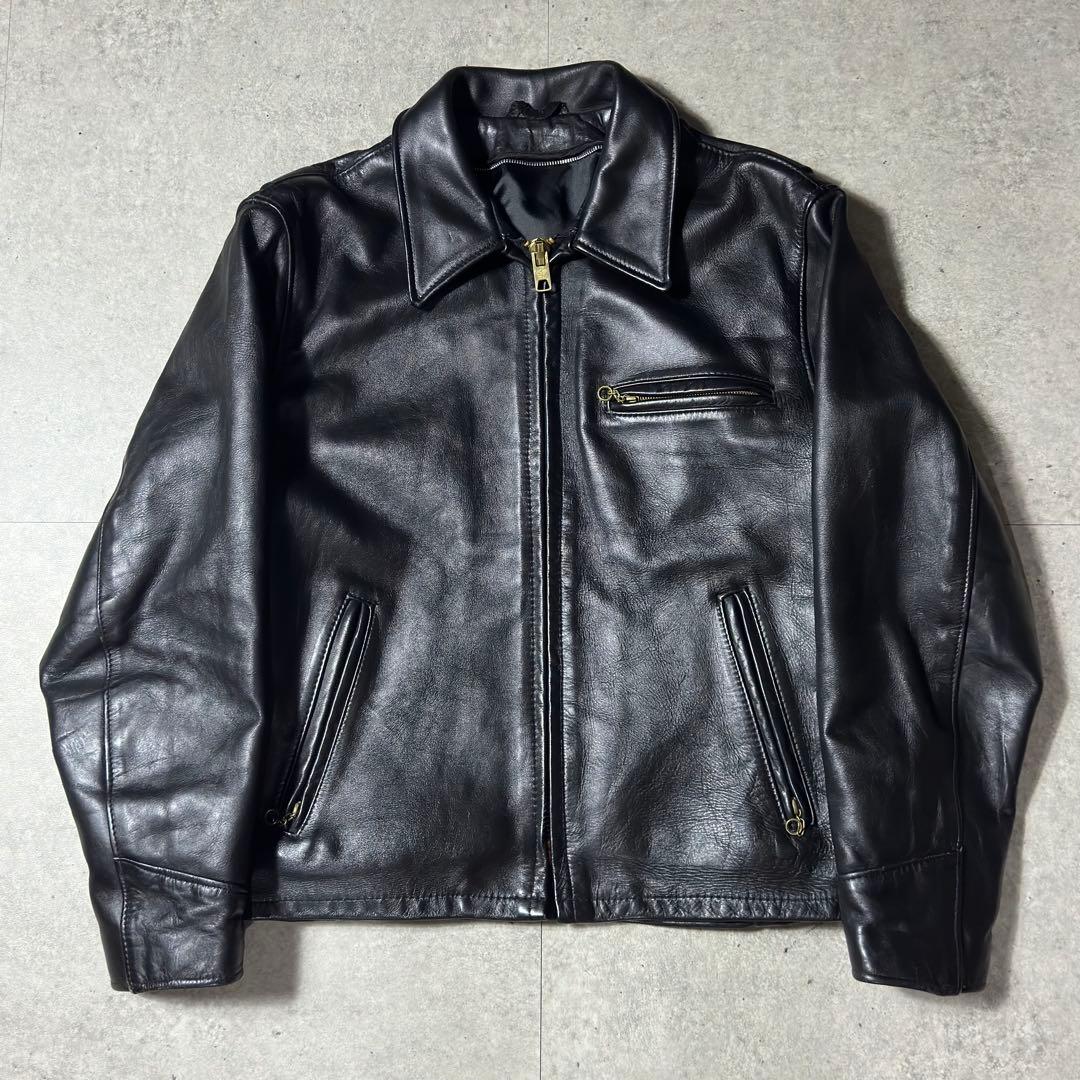 Schott レザージャケット 40 黒 襟付き 米国製