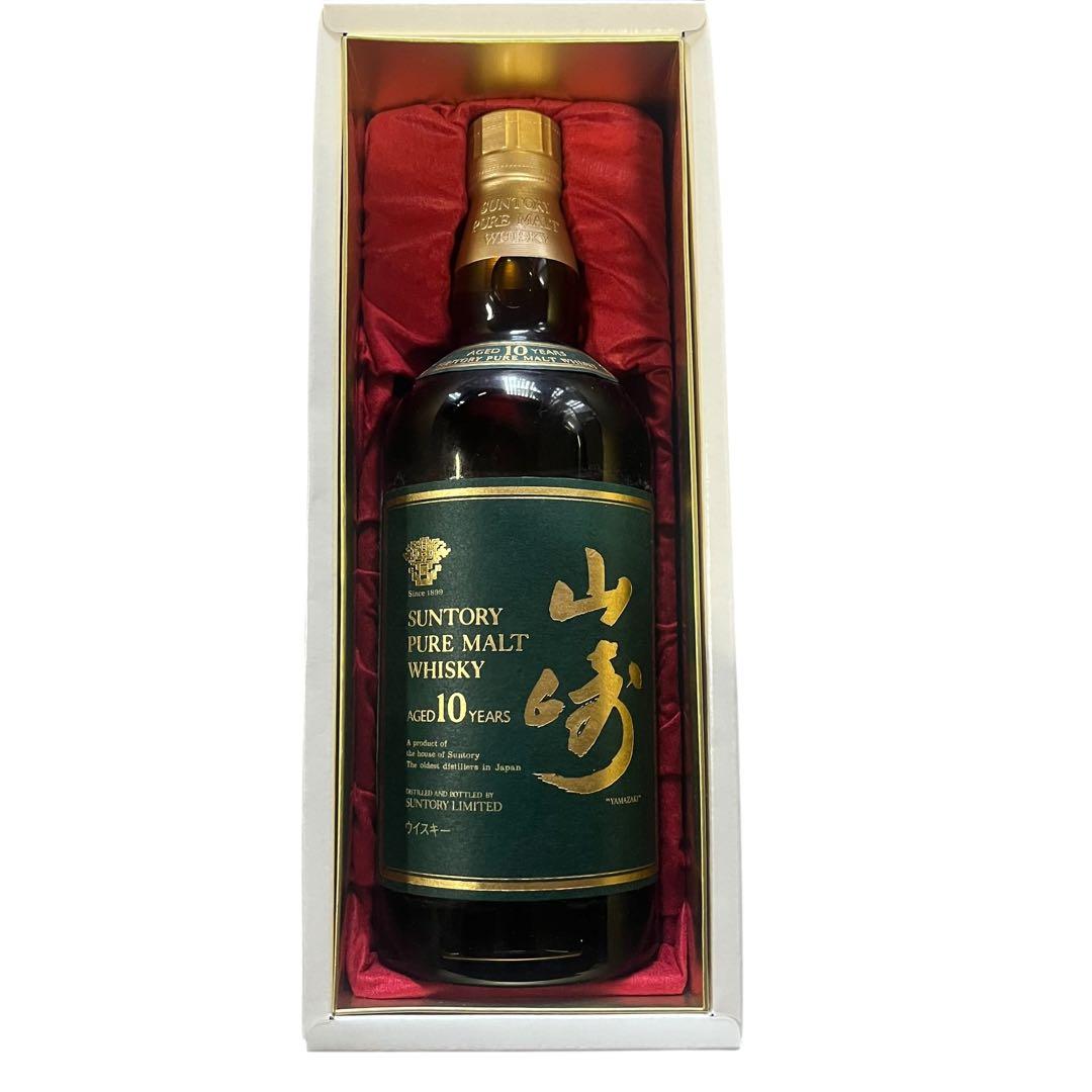 【メ0528-56】サントリー 山崎10年 ピュアモルトウイスキー 40度未開封