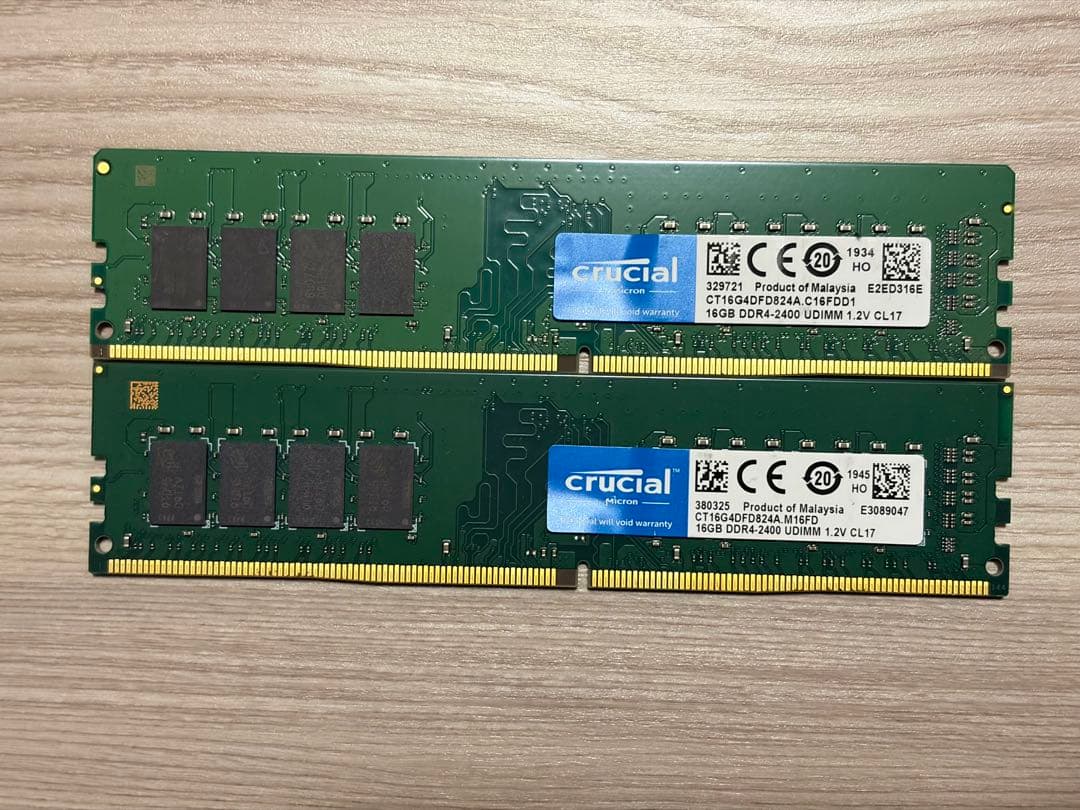 Crucial メモリ 32GB(16GB×2枚) DDR4 2400