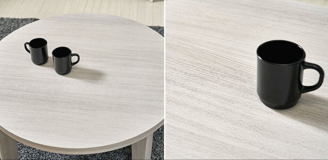 こたつ テーブル 白 丸型