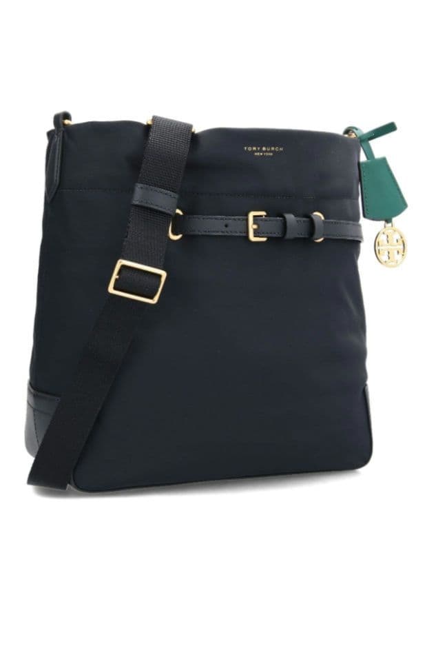 トリーバーチ　バケットバッグ　ブラック　グリーン　ペリー ナイロン