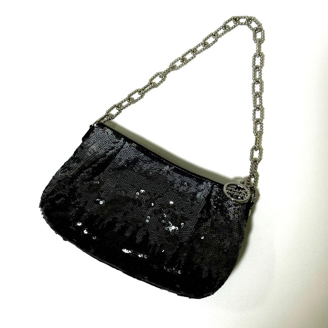 バッグ Coach Poppy Sequin Pouch with Chain