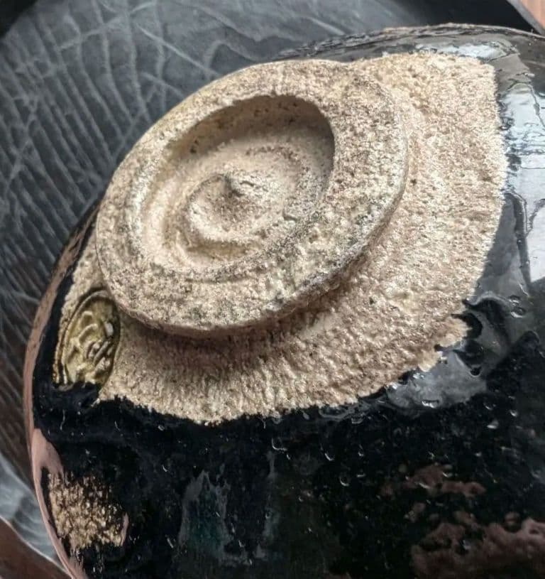 黒茶碗　九代大樋長左衛門作　共箱付き