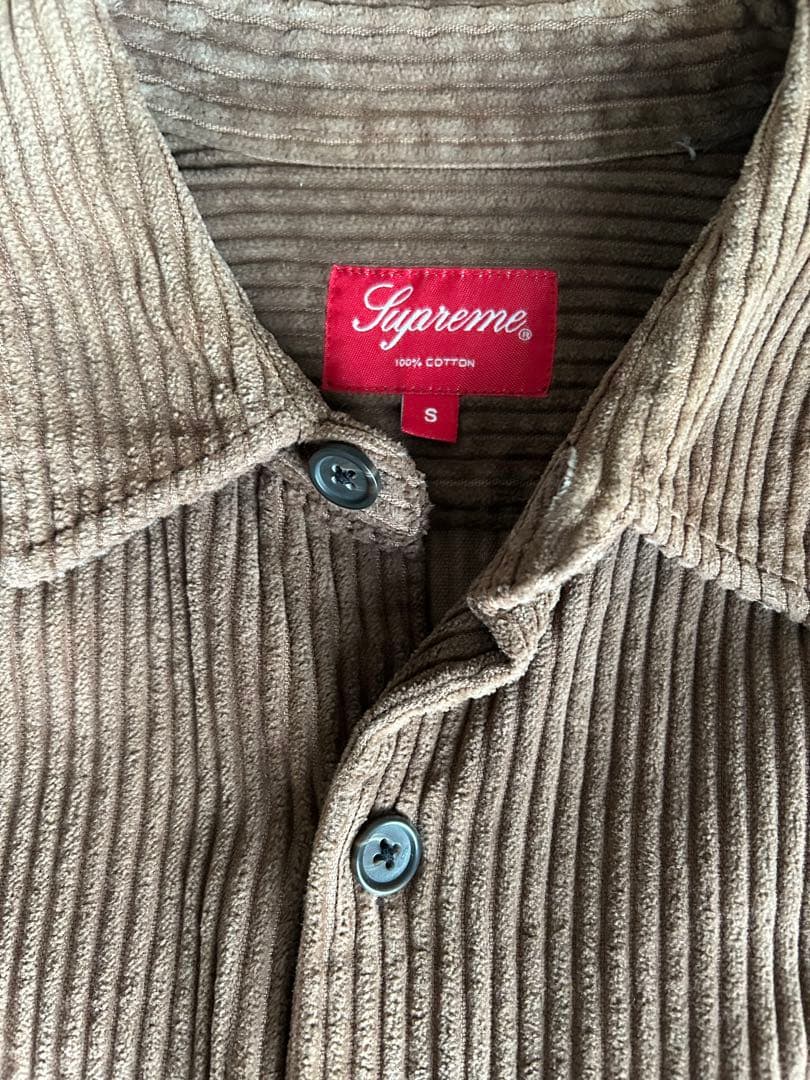Supreme corduroy Shirt ブラウン　S