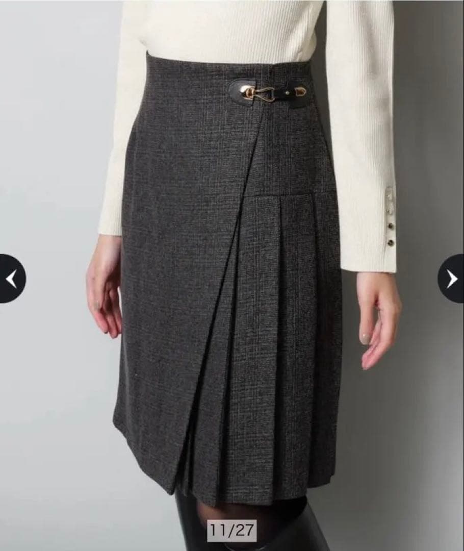 JUSGLITTYサイドプリーツミニスカート 黒　S