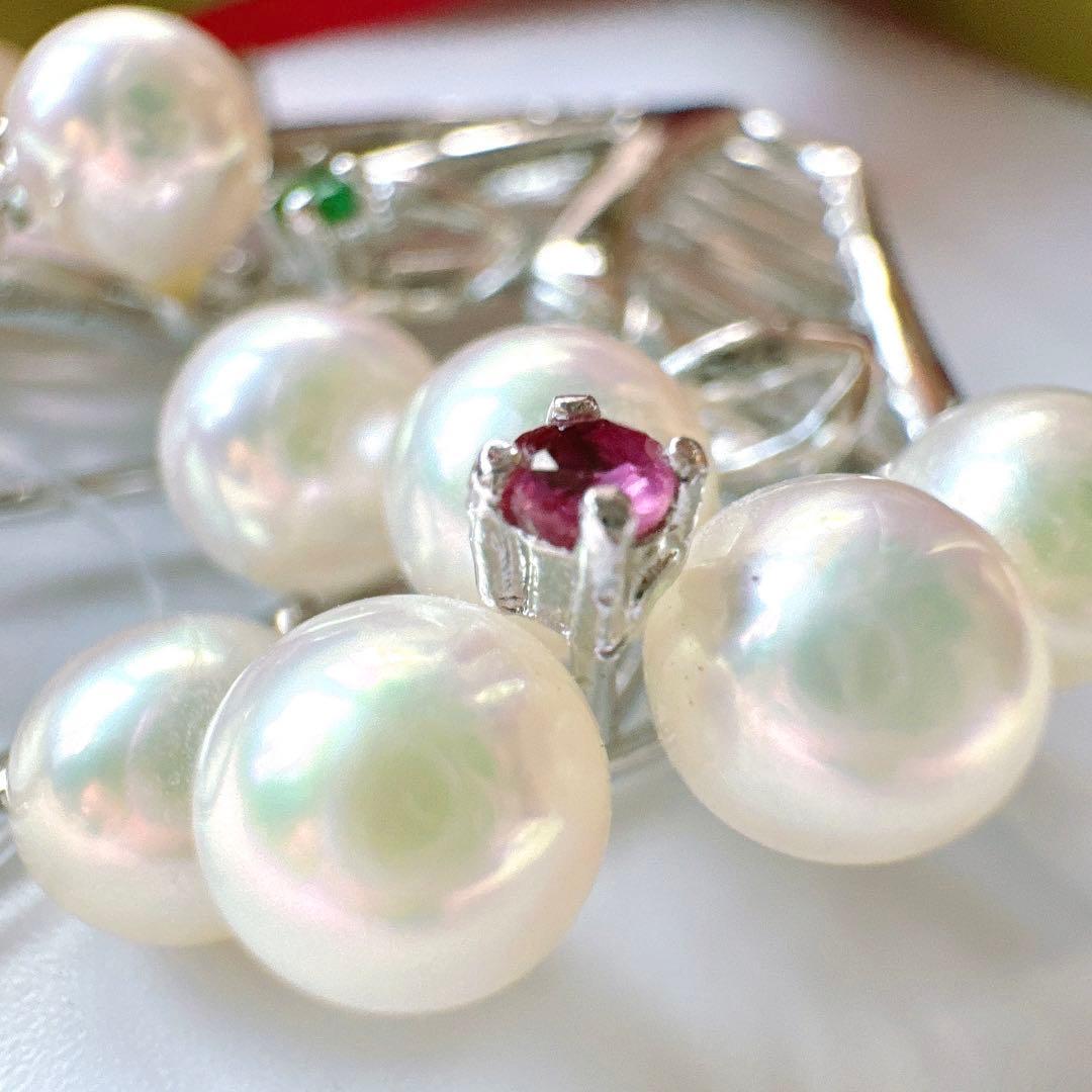 本真珠　あやかパール　K18　シルバー　アコヤ　ペンダントトップ　ブローチ兼用