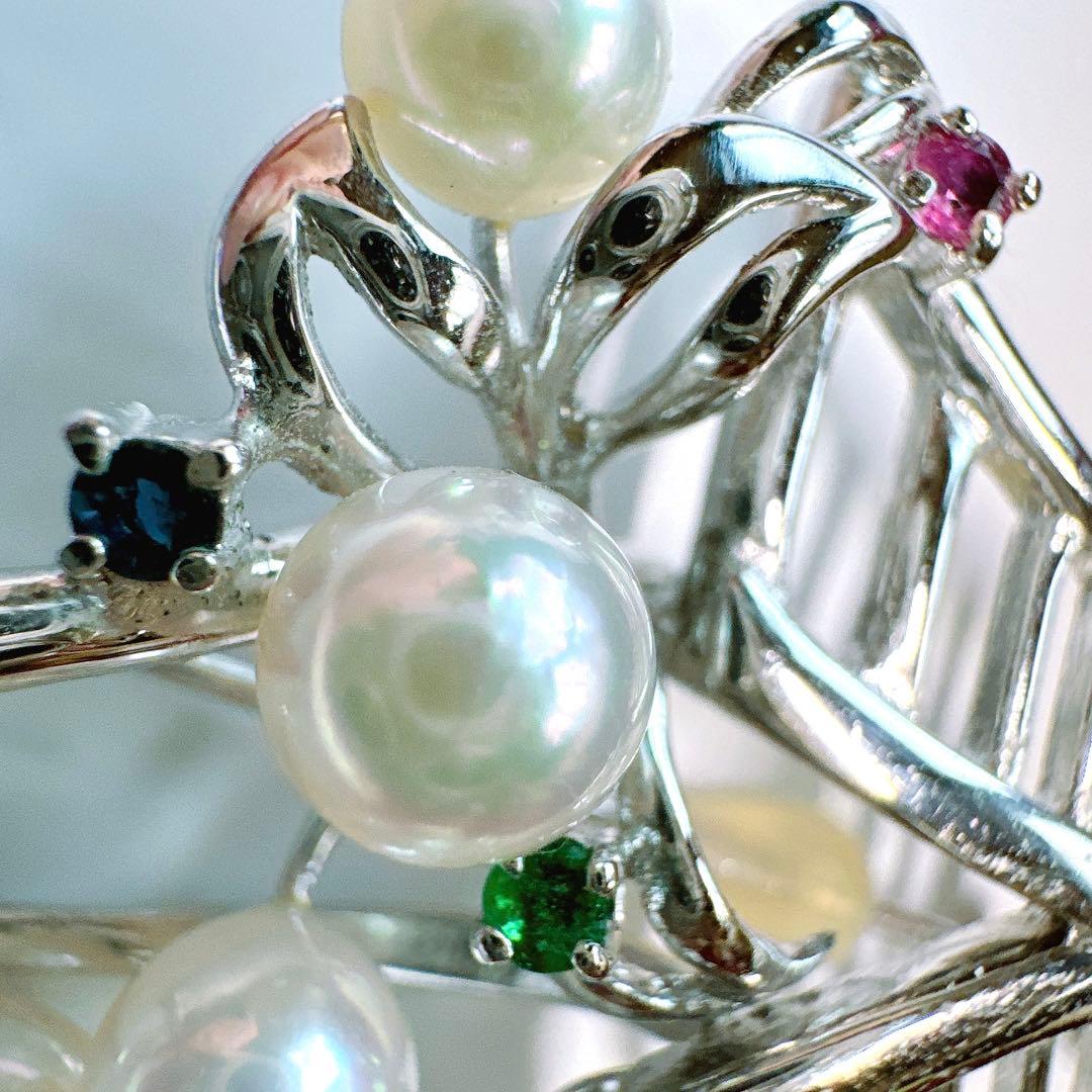 本真珠　あやかパール　K18　シルバー　アコヤ　ペンダントトップ　ブローチ兼用