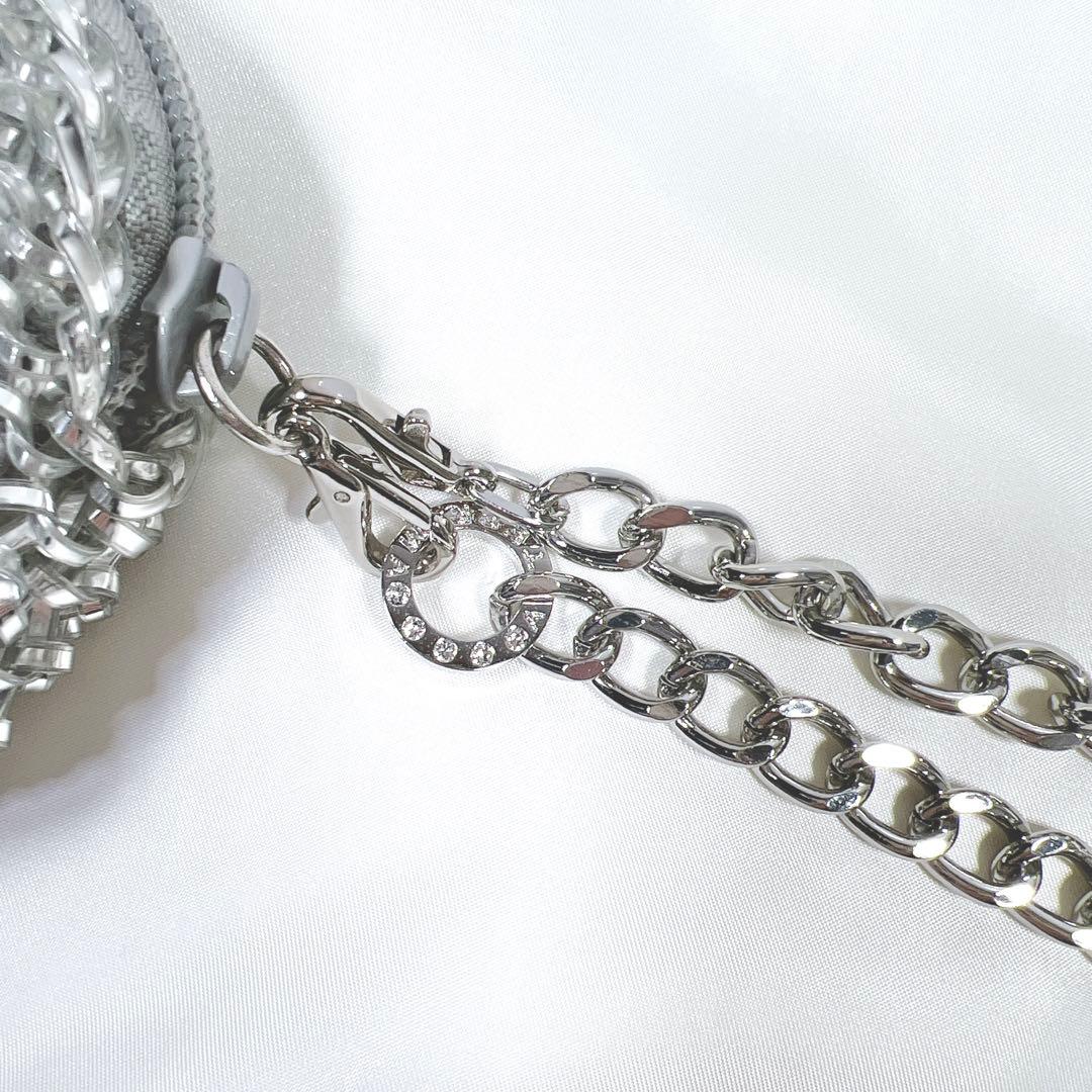 アンテプリマ ミニショルダーバッグ ポーチ シルバー チェーン 2WAY