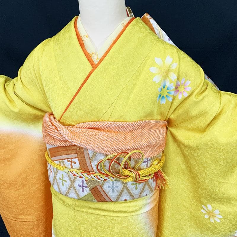 503z2☆振袖 courreges 金彩 地紋☆美品 成人式 結婚式 十三参り