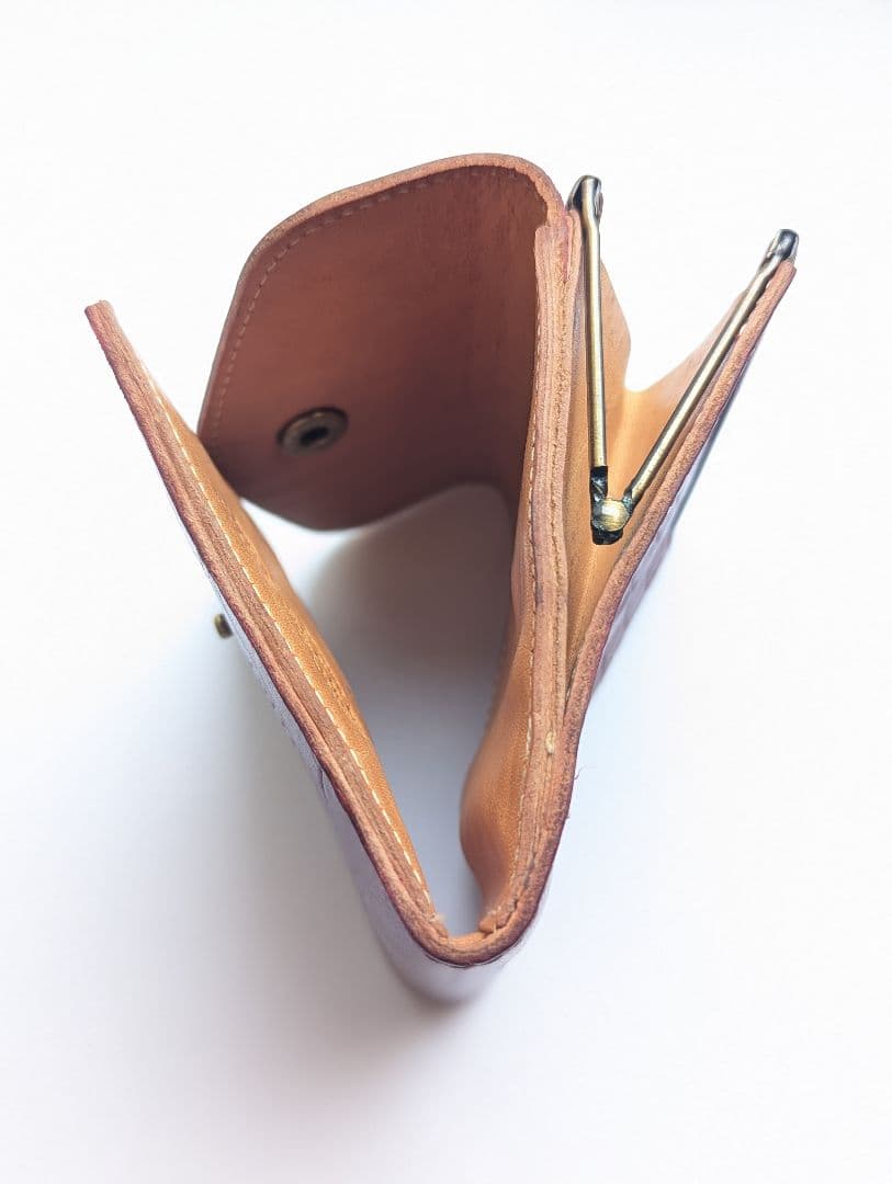 イルビゾンテ がま口【ボルドー×ヌメ】クロコ型押 バイカラー 美品 希少 男女兼