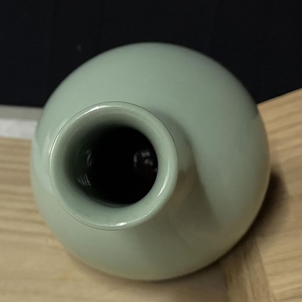 y026 宮永東山 青磁 花入 共箱 茶道具