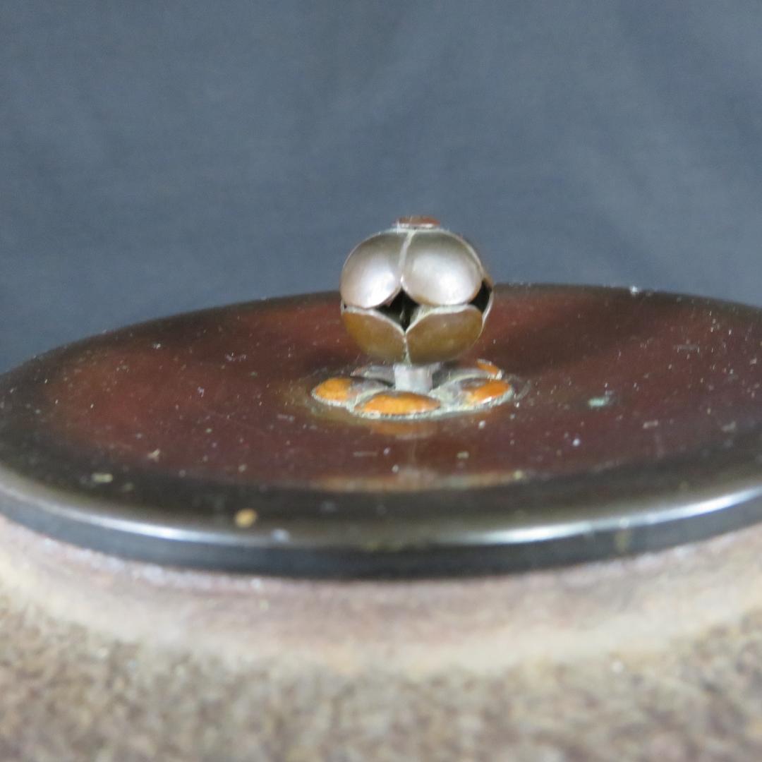 筒釜 茶釜 竹 梅 錆あり 合い箱 木箱 茶道具 茶器 銅