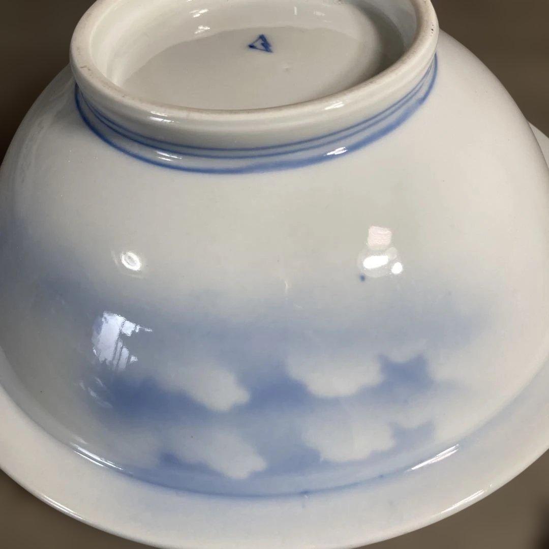 【オールド深川製】有田焼の伝統　日本の名窯　有田　深川製磁　染錦富士に鶴絵　鉢