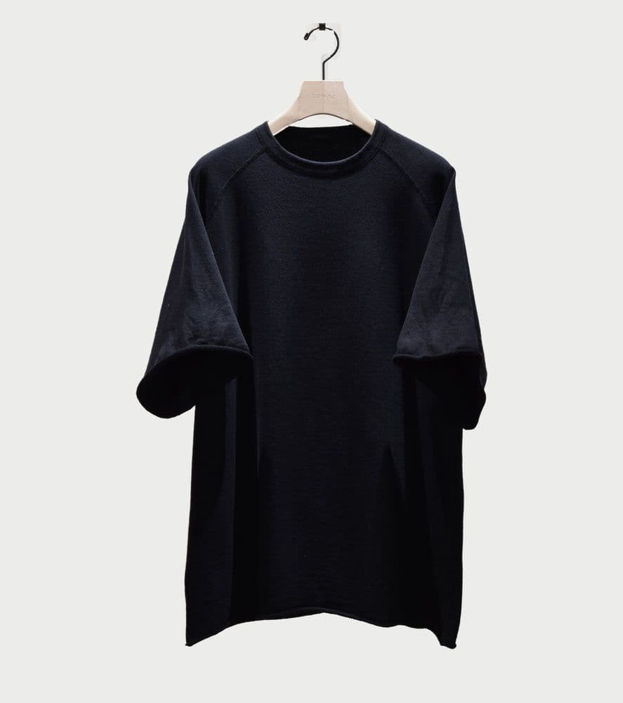 COMOLI LWコットン裏毛 半袖クルー コモリ サイズ2 ブラック