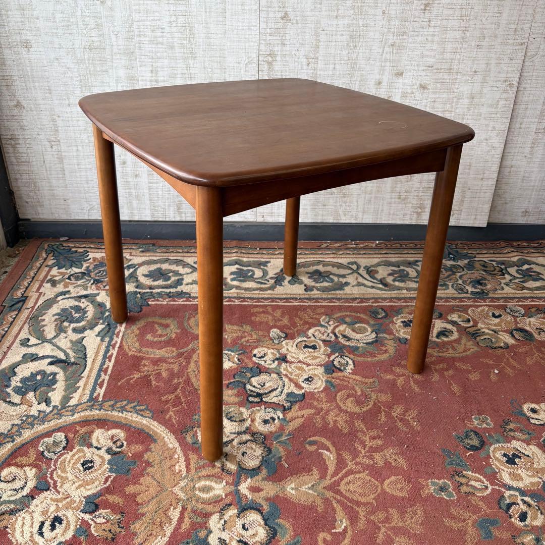 昭和レトロ カリモク 木製ダイニングテーブル 正方形 ビンテージ ヴィンテージ