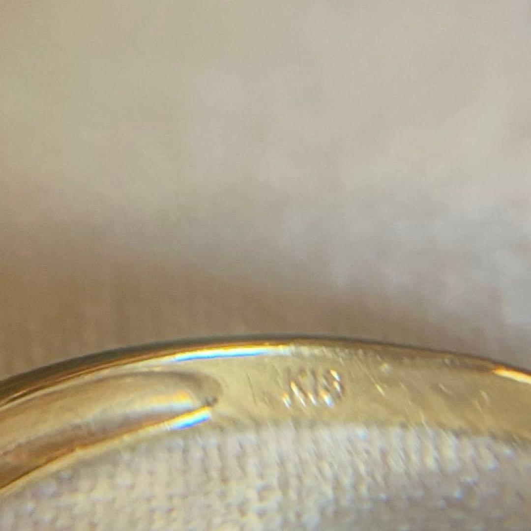 K18 ダブルハート ブルーストーン リング