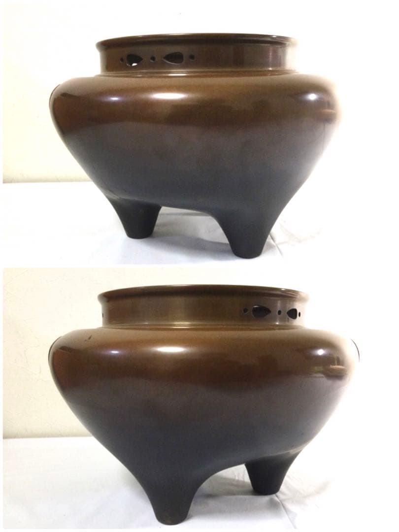 唐銅朝鮮風炉 敬典茶釜 人間国宝 供箱付 茶道具 B494