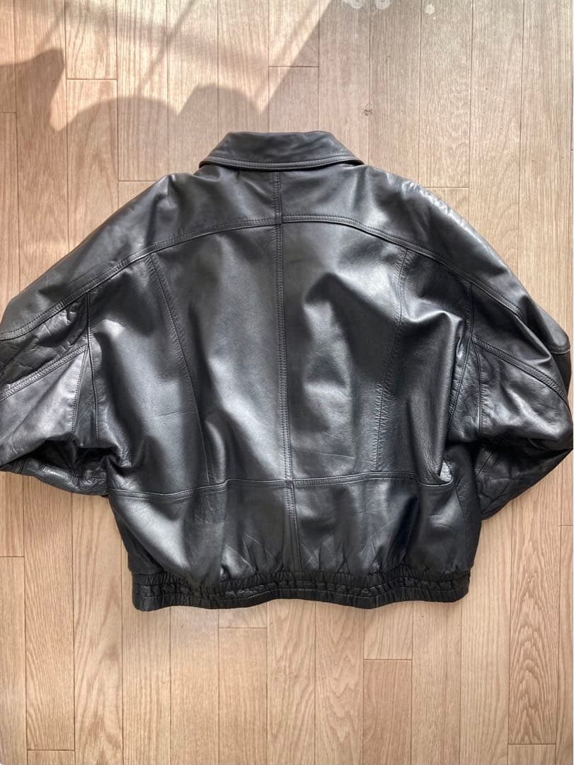 ジャンティーク レザー ボンバージャケット ヴィンテージ オーバーサイズ