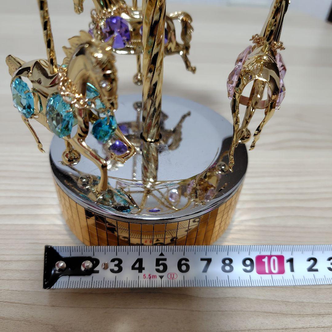 スワロフスキー　オルゴール　メリーゴーランド　タグ付き