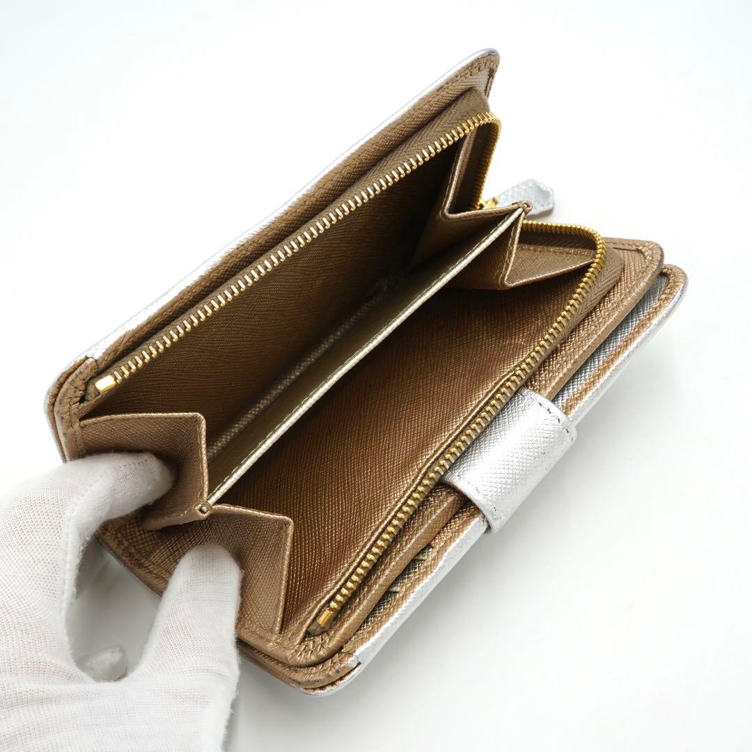 ✨未使用展示品✨　PRADA ミニ財布　サフィアーノレザー　バイカラー　アイコン