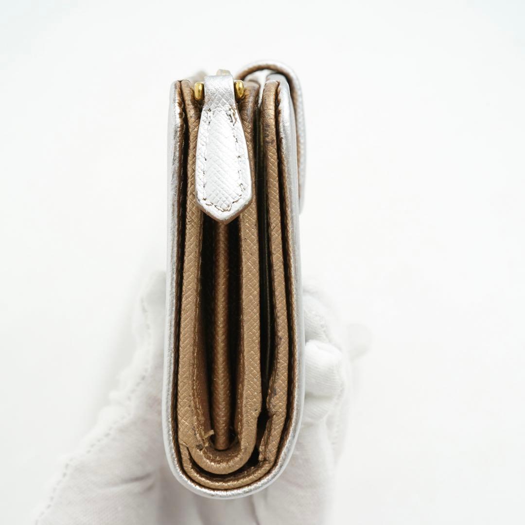 ✨未使用展示品✨　PRADA ミニ財布　サフィアーノレザー　バイカラー　アイコン