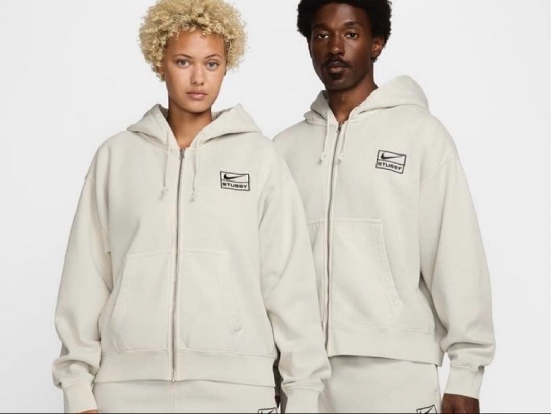 新品　XL Stussy Nike Washed Zip Hoodie Bone
