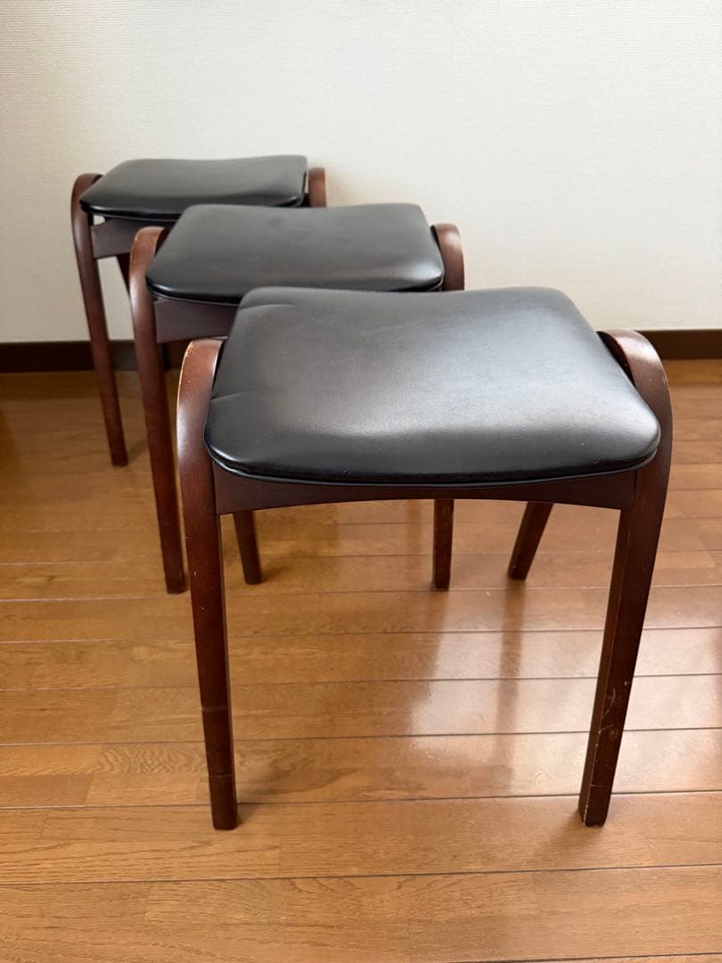 秋田木工　スツール　三脚セット