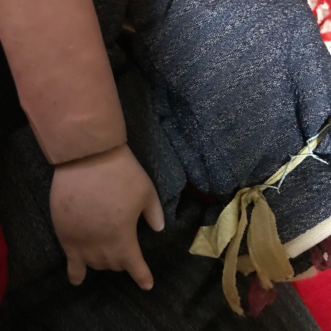 お値下　可愛い明治抱き人形　小さめ　えくぼ　福耳　市松人形