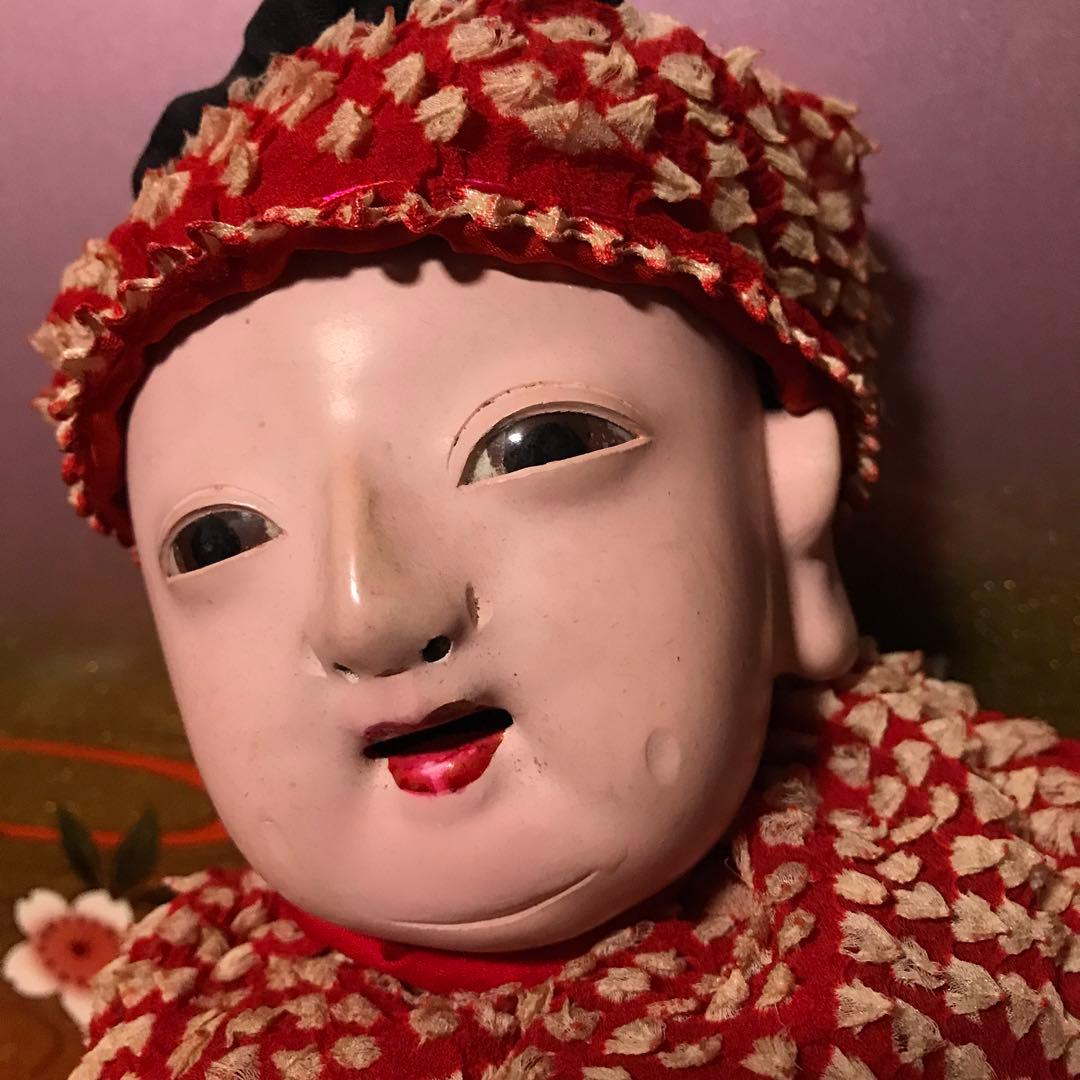 お値下　可愛い明治抱き人形　小さめ　えくぼ　福耳　市松人形
