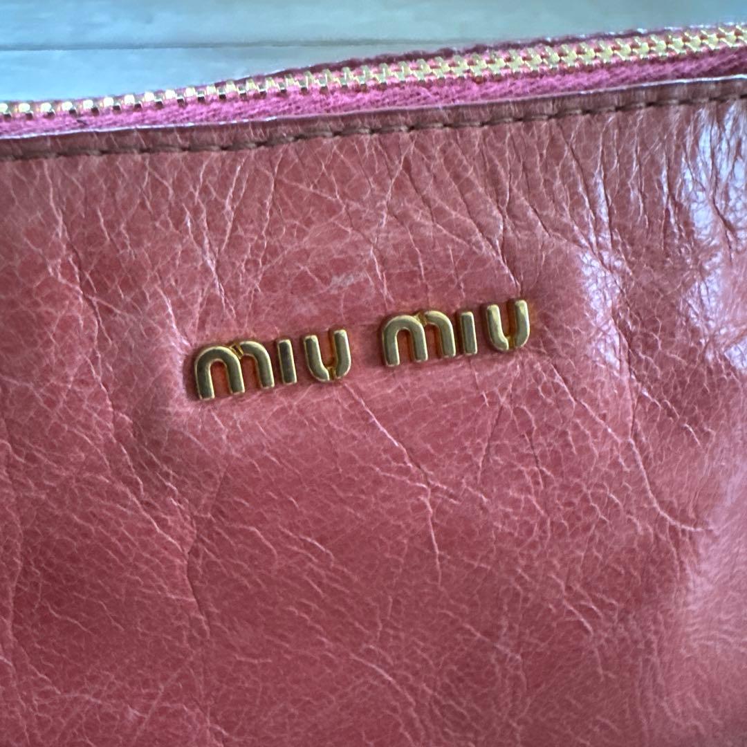 miu miu ミュウミュウ　ハンドバッグ　ショルダーバッグ　ピンク　リボン