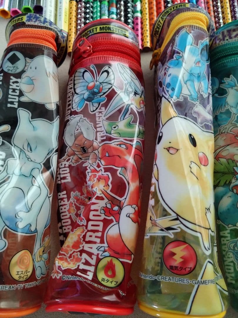 レトロ　ポケモン　バトルえんぴつ　ペンケース　キャップ　消しゴム　まとめ売り