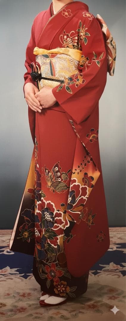 レトロモダン 豪華12点フルセット✨振袖 成人式 赤 古典柄 3回着用美品